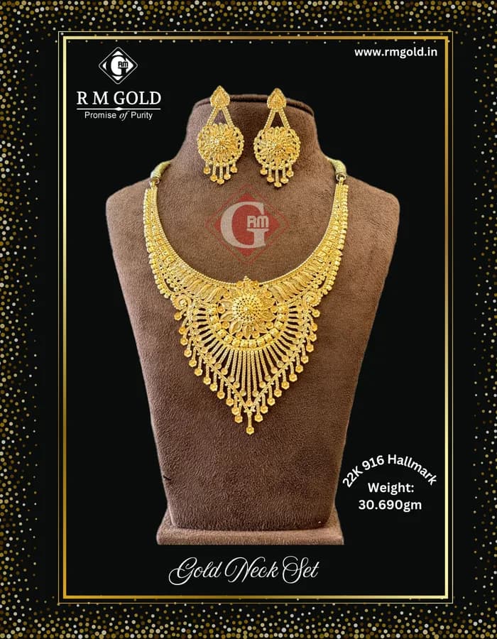Bridal gold neckset from the R M Gold collection