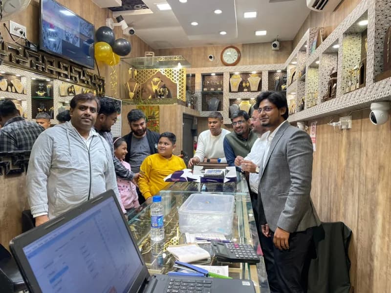Inside the R M Gold showroom on Park Street, Kolkata